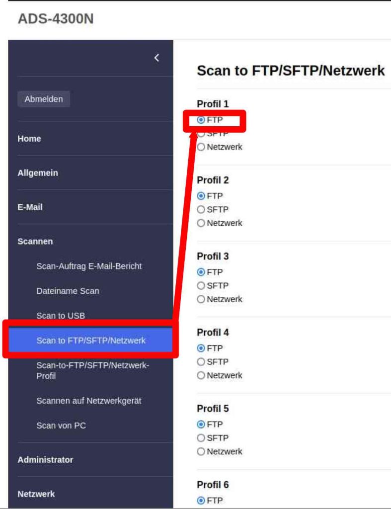 Profil #1 auf FTP Stellen